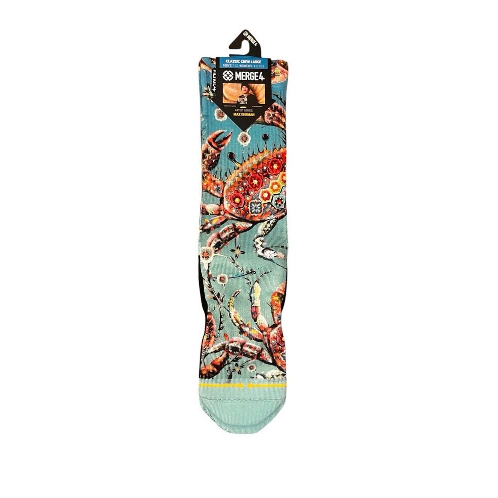 Merge4 Mens Socks Size 7-12 Max Ehrman Artist Series Classic Crew Unisex NWT